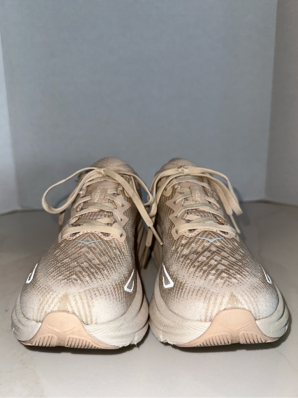 HOKA Women’s Clifton 9 in Shifting Sand/Eggnog - Picture 8 of 15